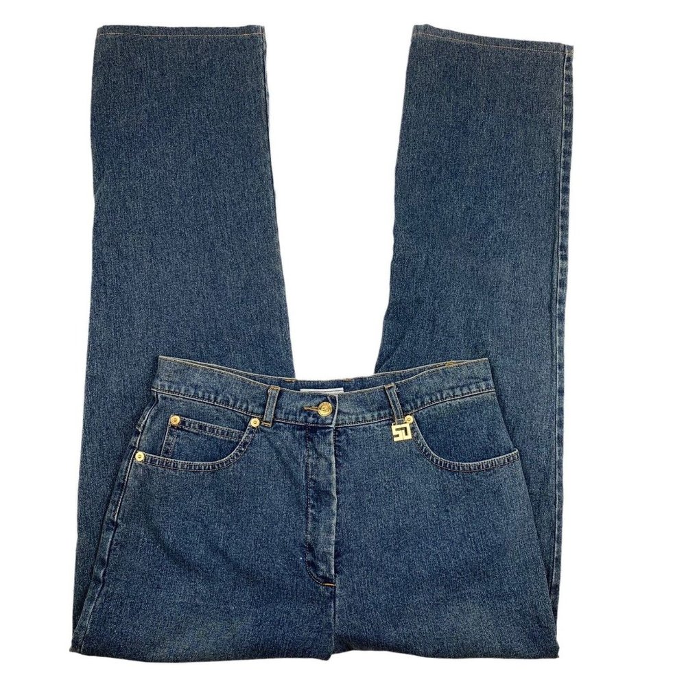 St. John Sport Womens High Rise Straight Jeans Size 10. Blue Stretch. Marie Gray - Picture 3 of 8